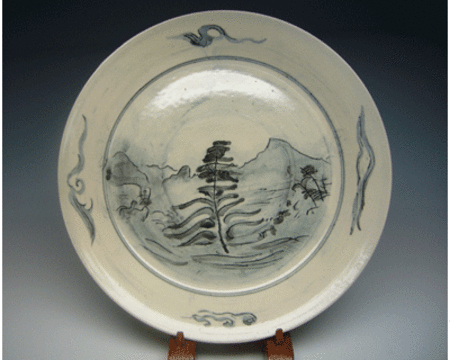 18408 バーナード・リーチ（皿”白樺の林”）